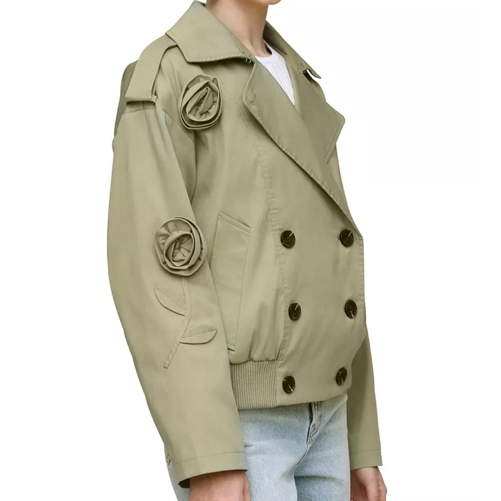 NWT Avec Les Filles Rosette Bomber Trench Jacket - Picture 2 of 5